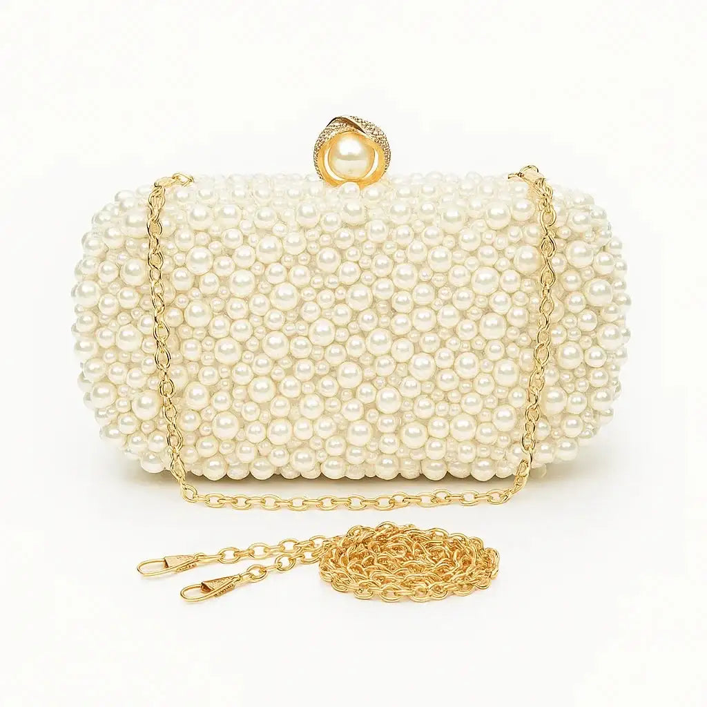 Evening Handbag, Pearl Clutch Purse | Luxury Bag Brands from Strike Algo Collaboration YSL Strike Algo
