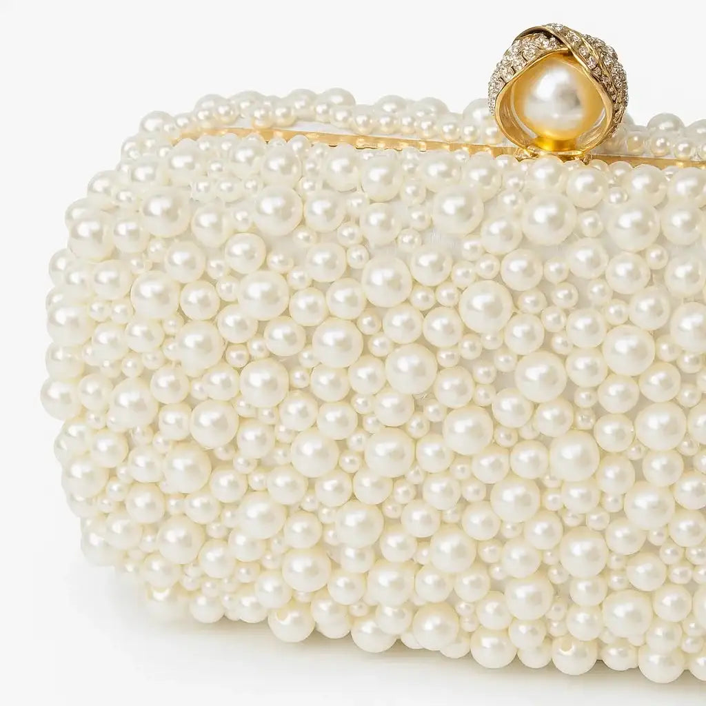 Evening Handbag, Pearl Clutch Purse | Luxury Bag Brands from Strike Algo Collaboration YSL Strike Algo