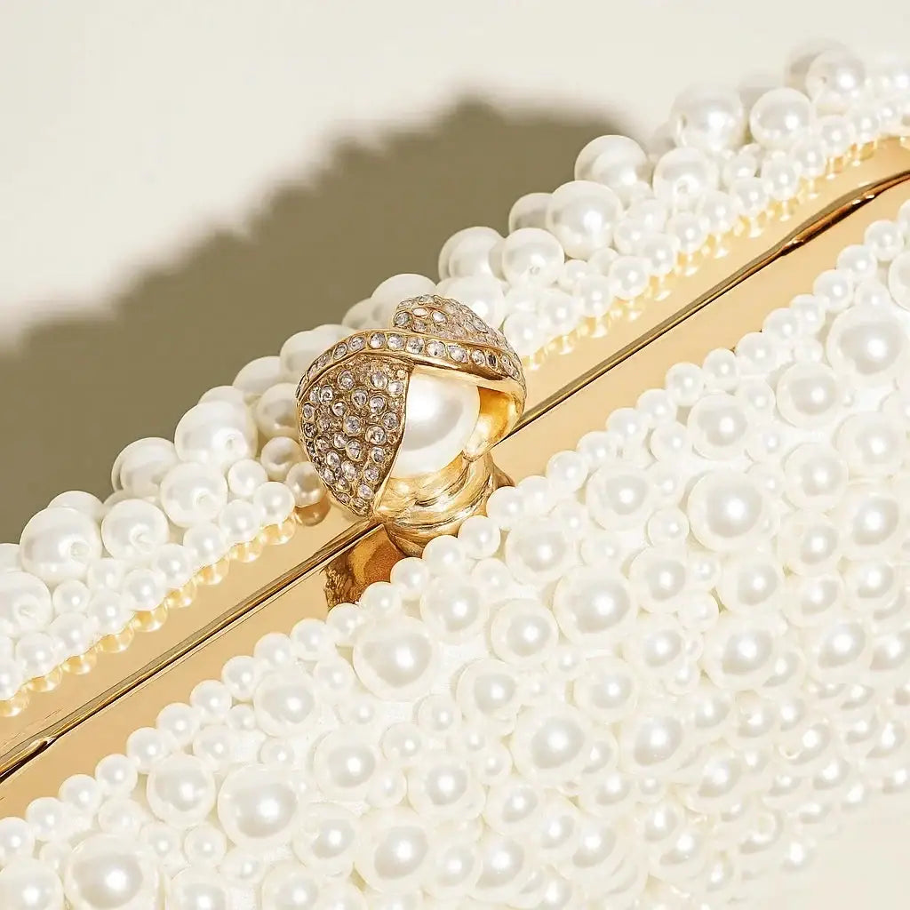 Evening Handbag, Pearl Clutch Purse | Luxury Bag Brands from Strike Algo Collaboration YSL Strike Algo
