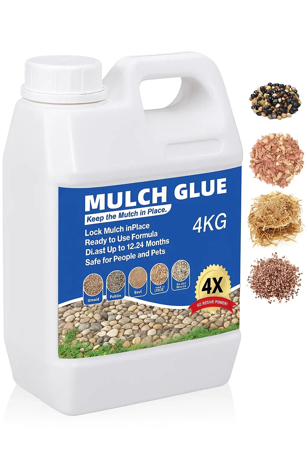 MULCH GLU Gravel & Mulch Binder 1.3 Gal | Pet-Safe Erosion Control - Strike Algo