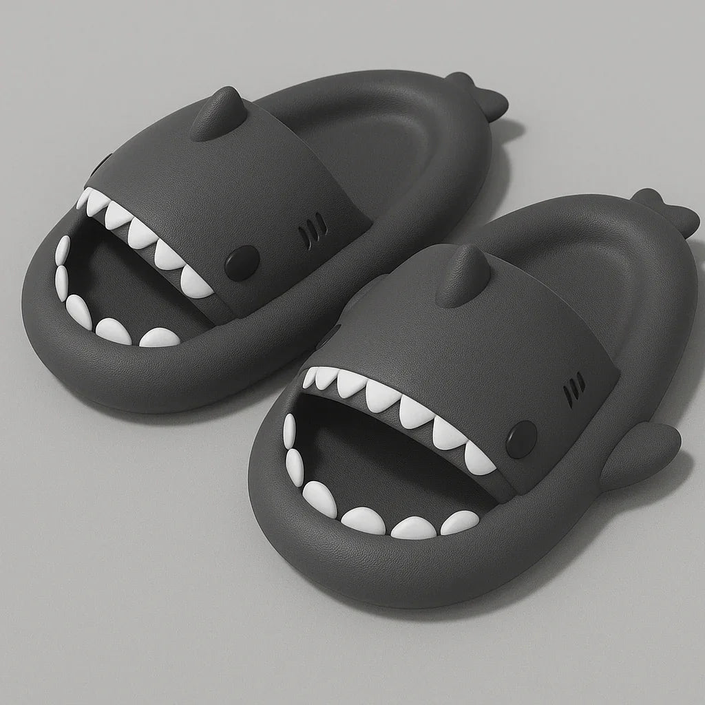 Shark Slides Cloud Slippers – Unisex Anti-Slip Open-Toe Summer Sandals - Strike Algo