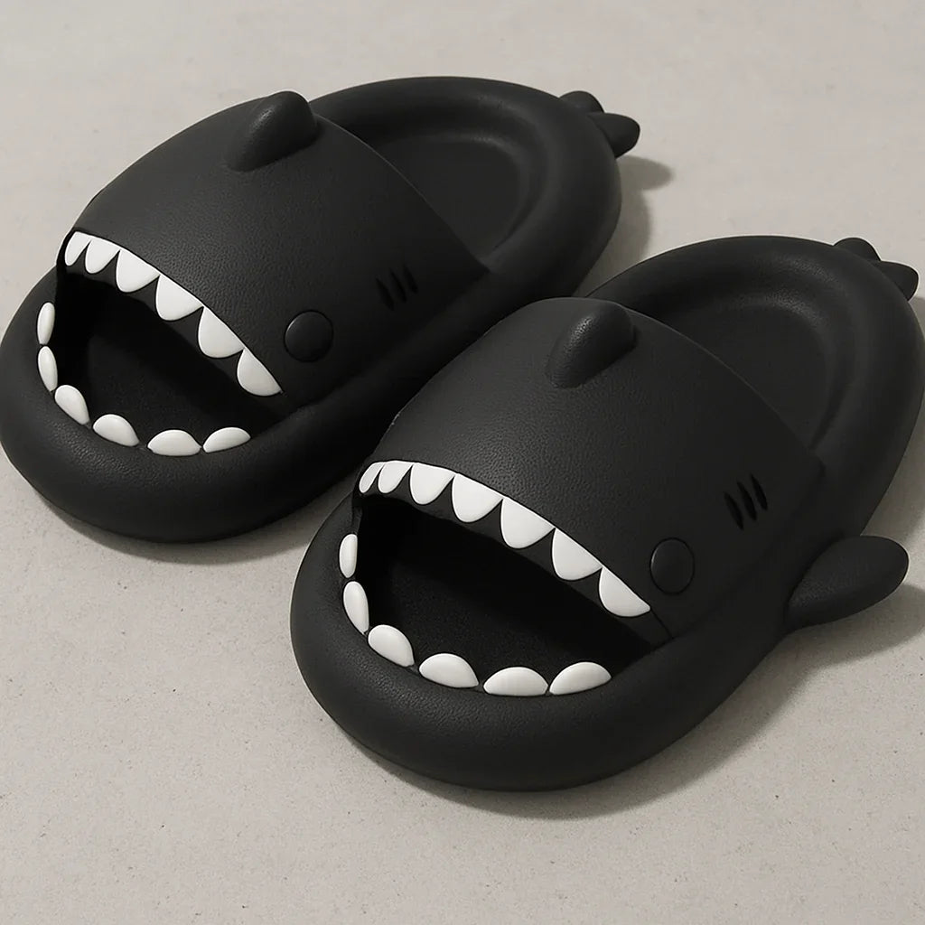 Shark Slides Cloud Slippers – Unisex Anti-Slip Open-Toe Summer Sandals - Strike Algo