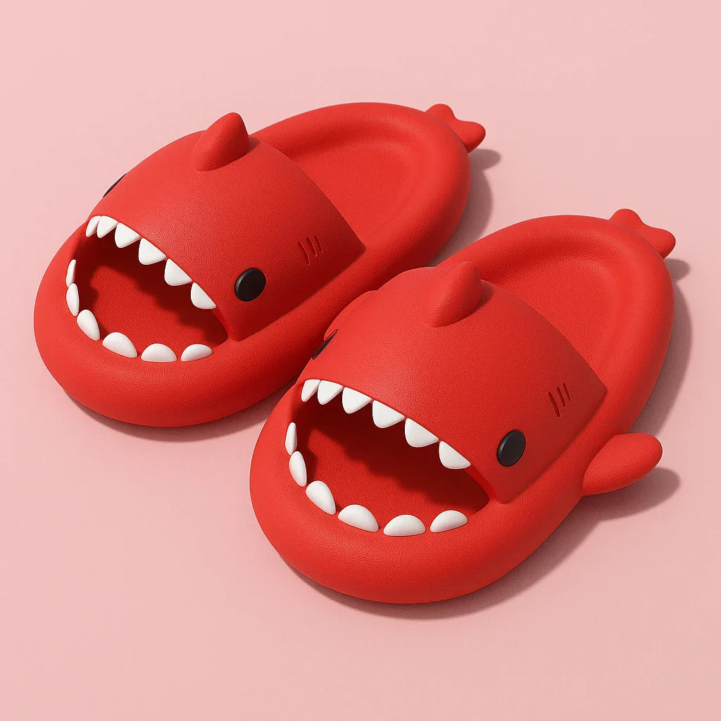Shark Slides Cloud Slippers – Unisex Anti-Slip Open-Toe Summer Sandals - Strike Algo