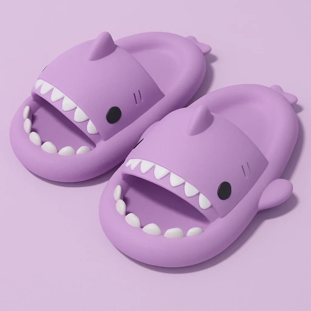 Shark Slides Cloud Slippers – Unisex Anti-Slip Open-Toe Summer Sandals - Strike Algo