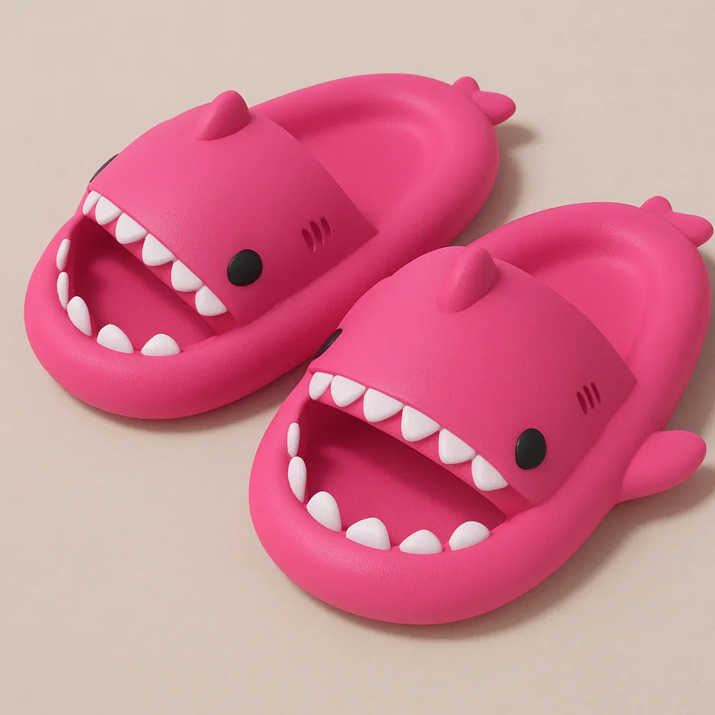 Shark Slides Cloud Slippers – Unisex Anti-Slip Open-Toe Summer Sandals - Strike Algo
