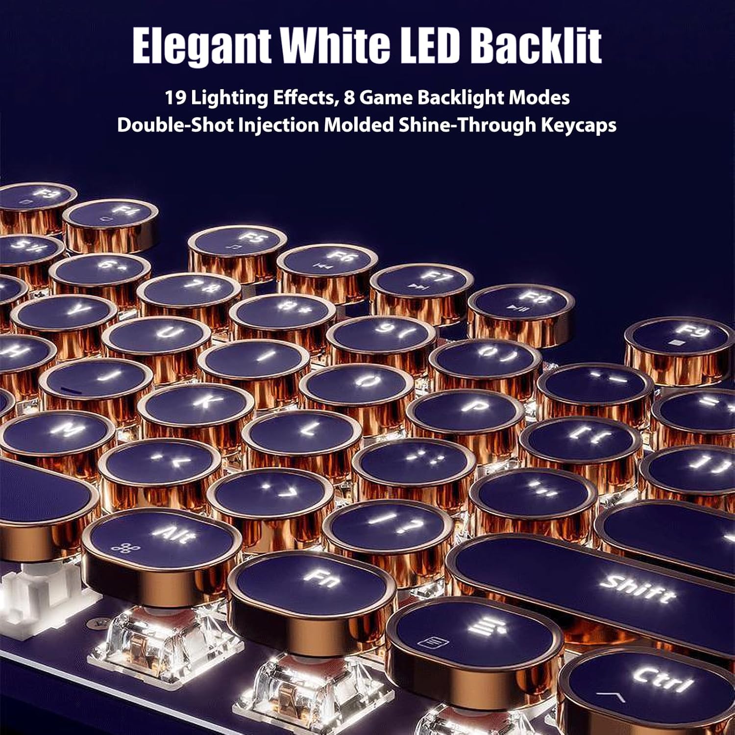 TISHLED retro mechanical gaming keyboard (Matcha Green) — 104-Key NKRO, White LED, Volume Knob, USB-C Strike Algo