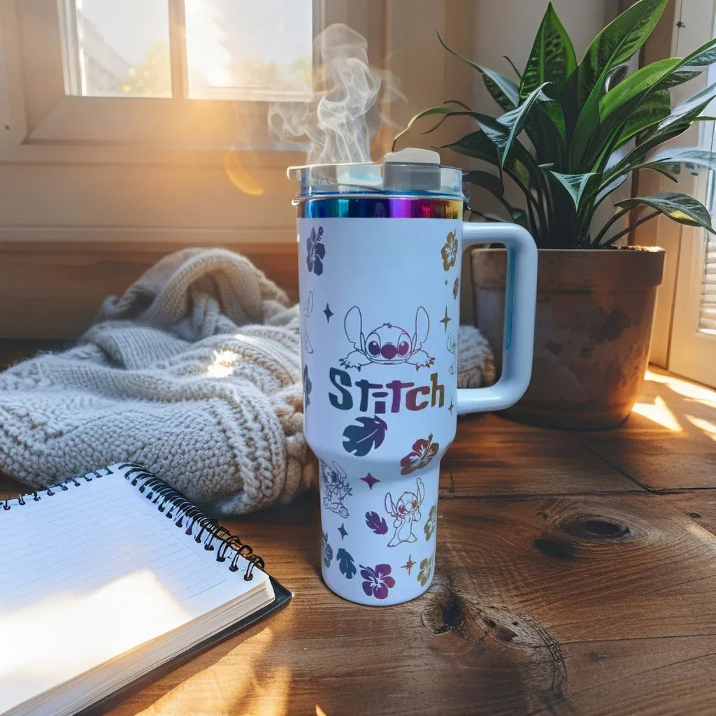 Stitch 40oz Insulated Tumbler with Straw – Leakproof & Travel-Friendly - Strike Algo