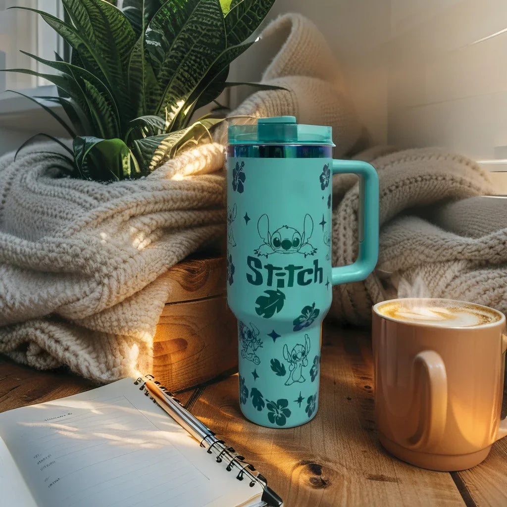 Stitch 40oz Insulated Tumbler with Straw – Leakproof & Travel-Friendly - Strike Algo