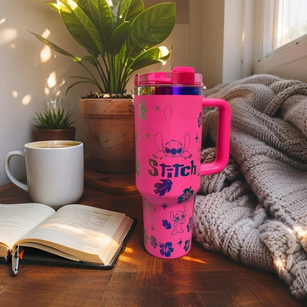 Stitch 40oz Insulated Tumbler with Straw – Leakproof & Travel-Friendly - Strike Algo