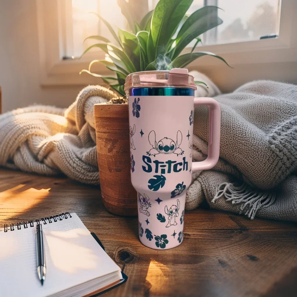 Stitch 40oz Insulated Tumbler with Straw – Leakproof & Travel-Friendly - Strike Algo