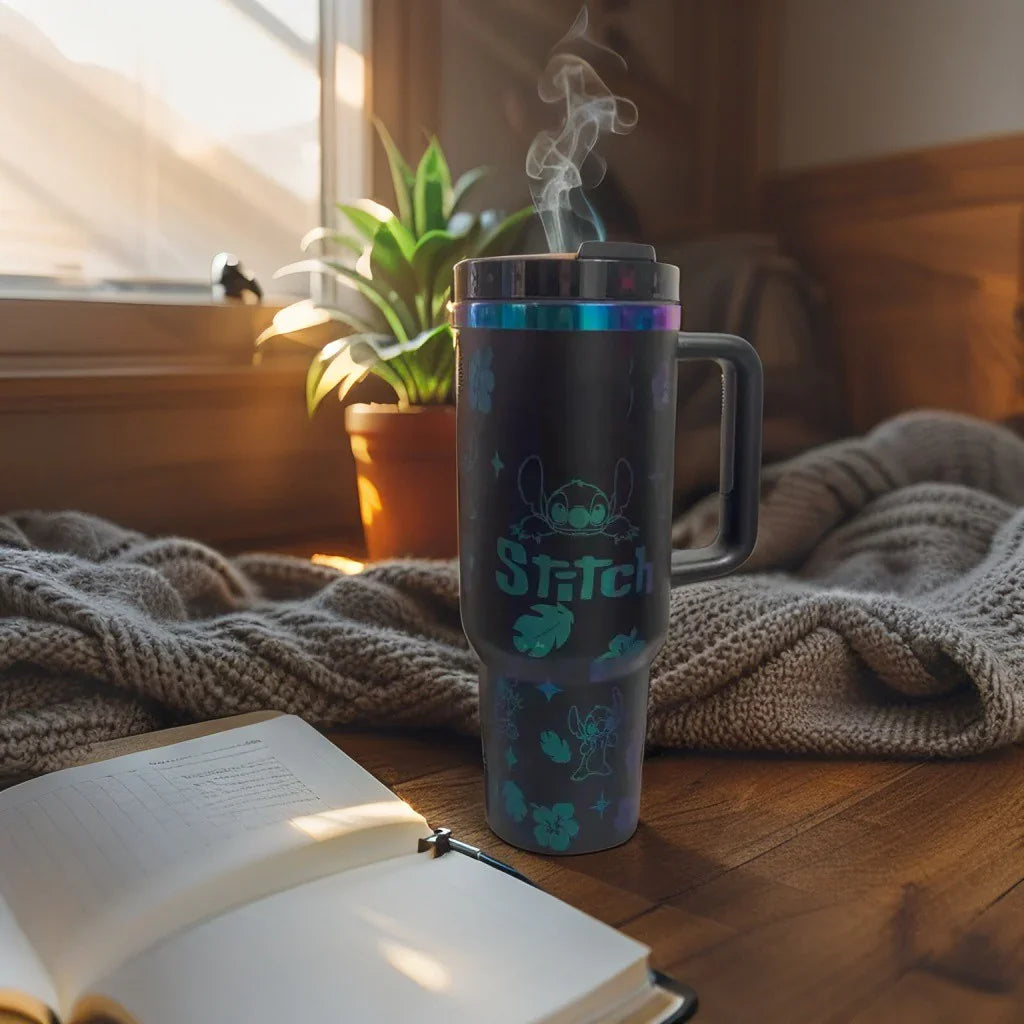 Stitch 40oz Insulated Tumbler with Straw – Leakproof & Travel-Friendly - Strike Algo