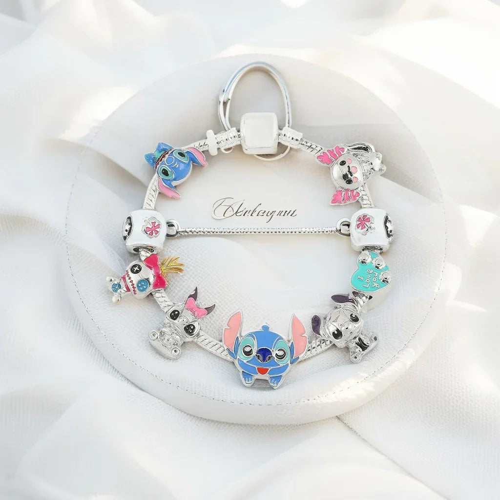 Stitch-Inspired Baby Cartoon Charm Bracelet – Creative DIY Panjia Alloy Ornament - Strike Algo