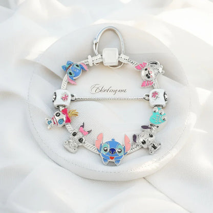 Stitch-Inspired Baby Cartoon Charm Bracelet – Creative DIY Panjia Alloy Ornament - Strike Algo