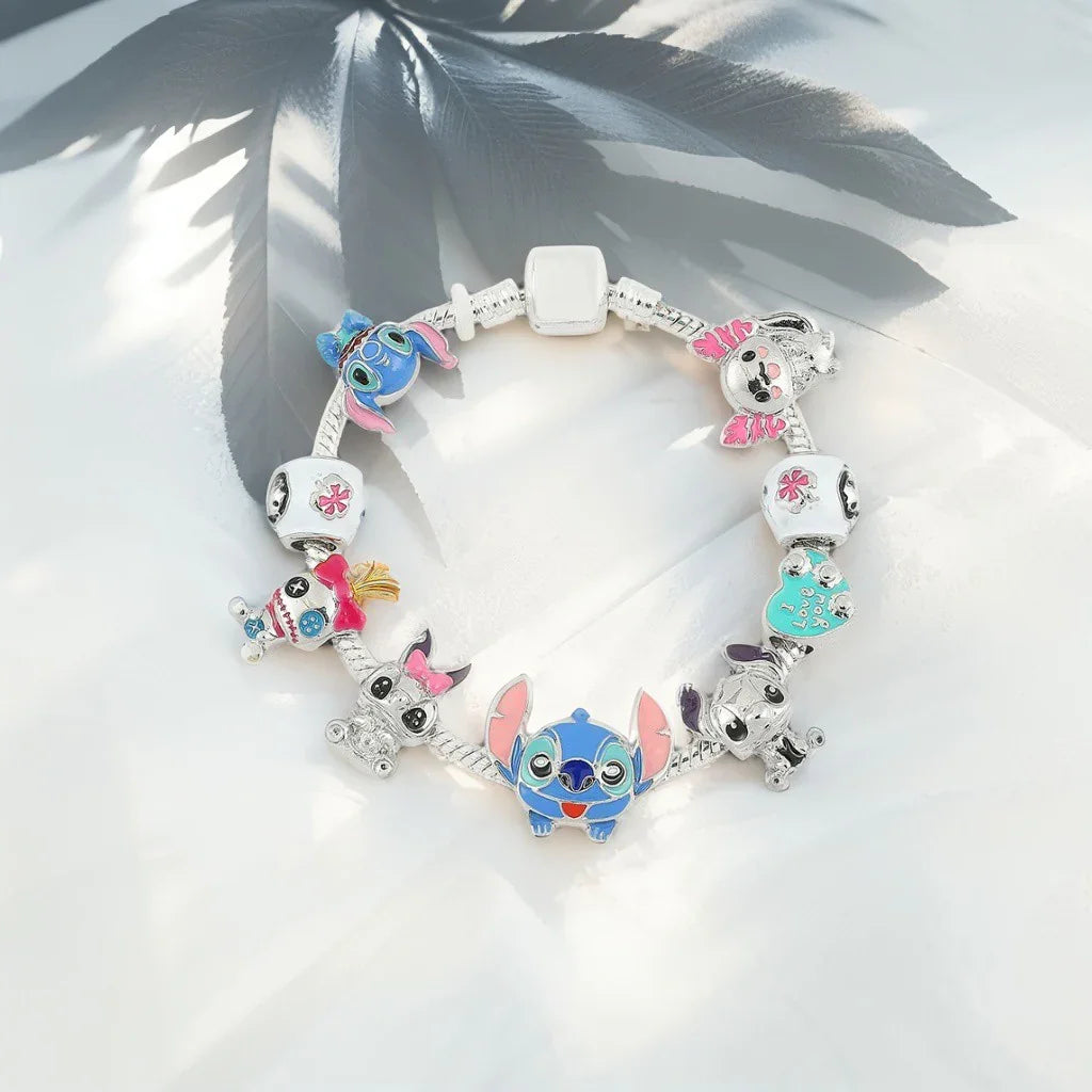 Stitch-Inspired Baby Cartoon Charm Bracelet – Creative DIY Panjia Alloy Ornament - Strike Algo