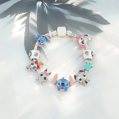 Stitch-Inspired Baby Cartoon Charm Bracelet – Creative DIY Panjia Alloy Ornament - Strike Algo