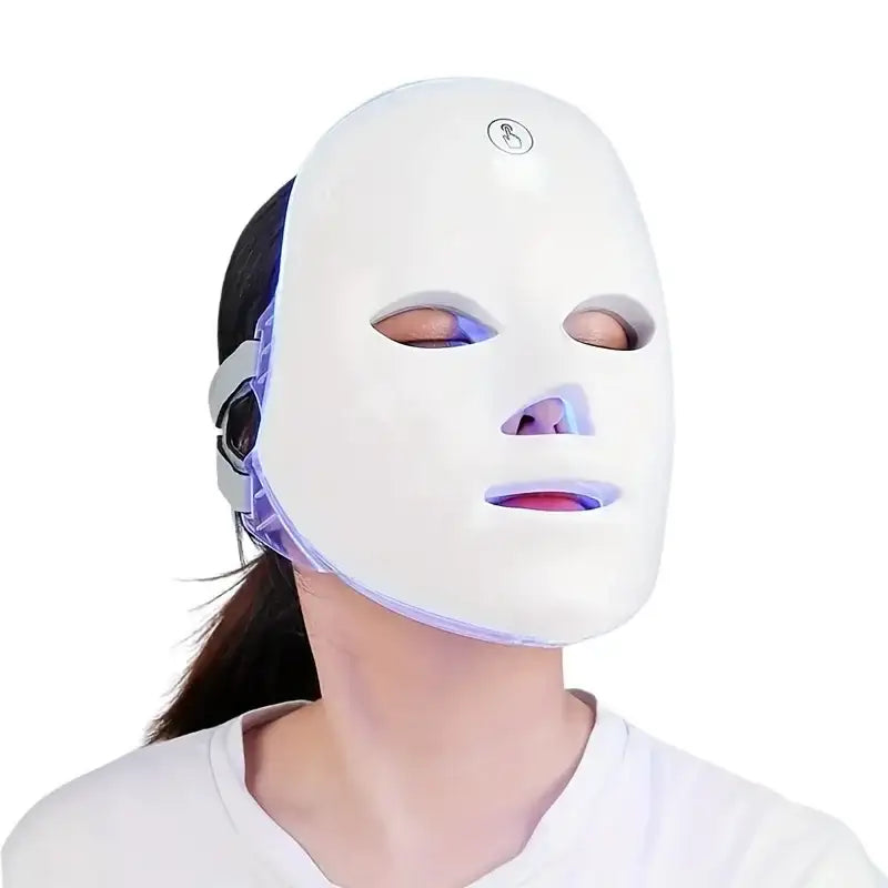 7-Color LED Red Light Therapy Face Mask — Cordless, 90 LEDs, One-Touch Control - Strike Algo