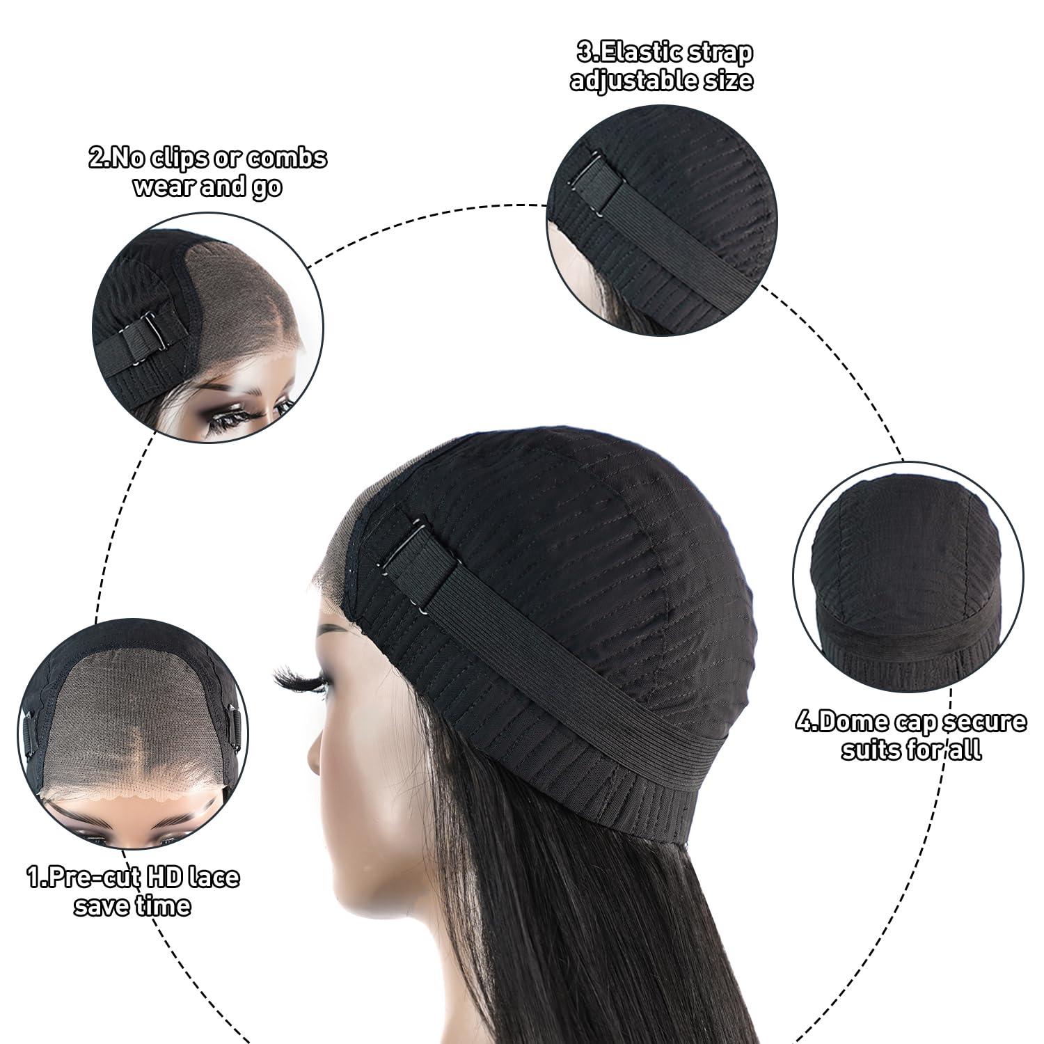 Premium Glueless Wig | Pre-Plucked Human Hair with Natural Hairline - Strike Algo