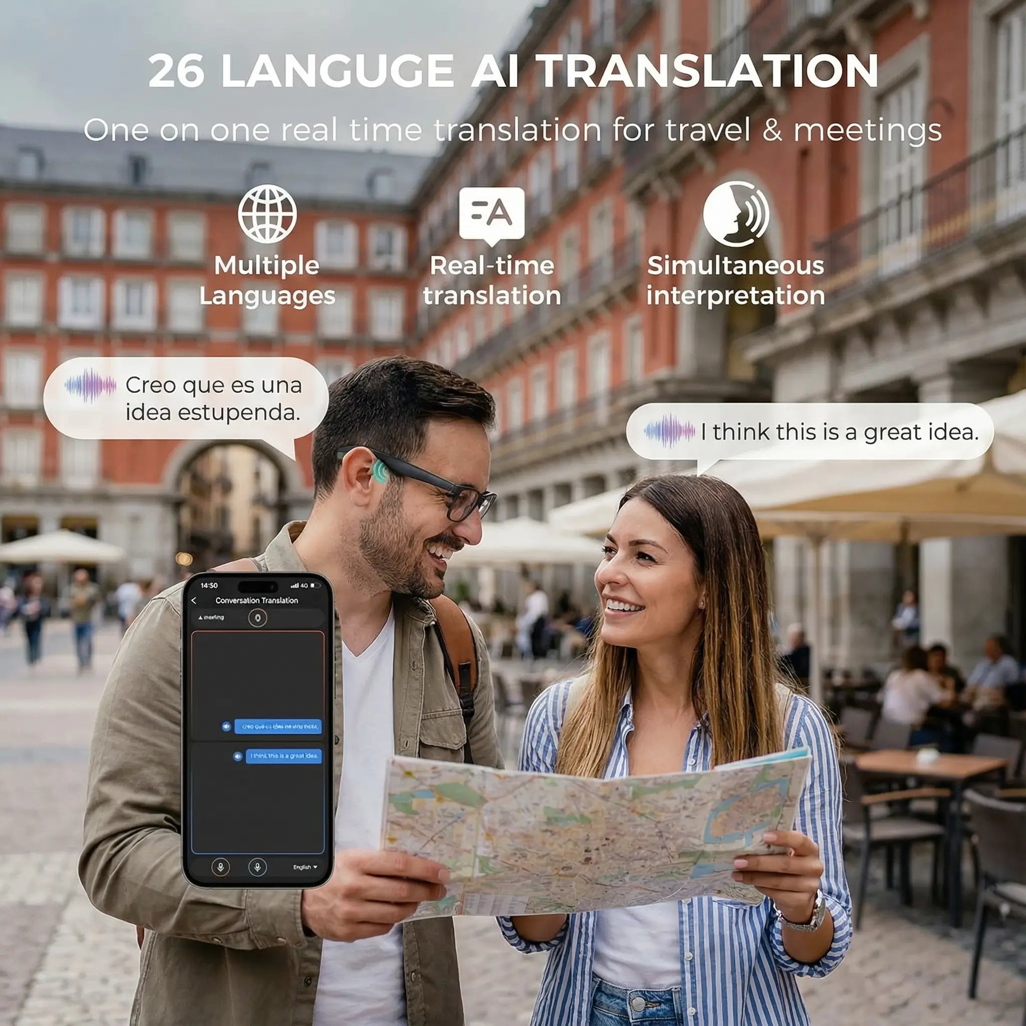 Revolutionary Smart Glasses with Camera - AI-Powered Recording & Translation Eyewear Strike Algo